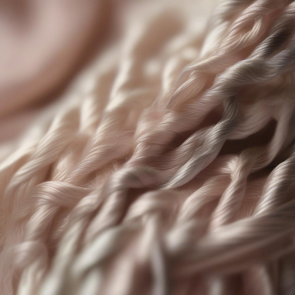 Intricate Details of a Woven Silk Handbag - A macro shot highlighting the interwoven silk threads, the texture of the fabric, and the craftsmanship involved.