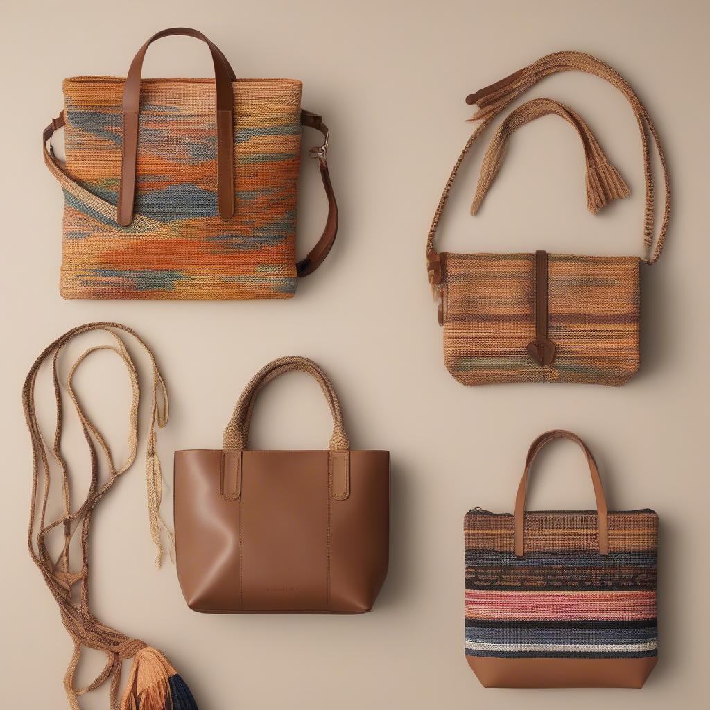 Variety of Woven Strap Bags Showcase Different Styles and Materials