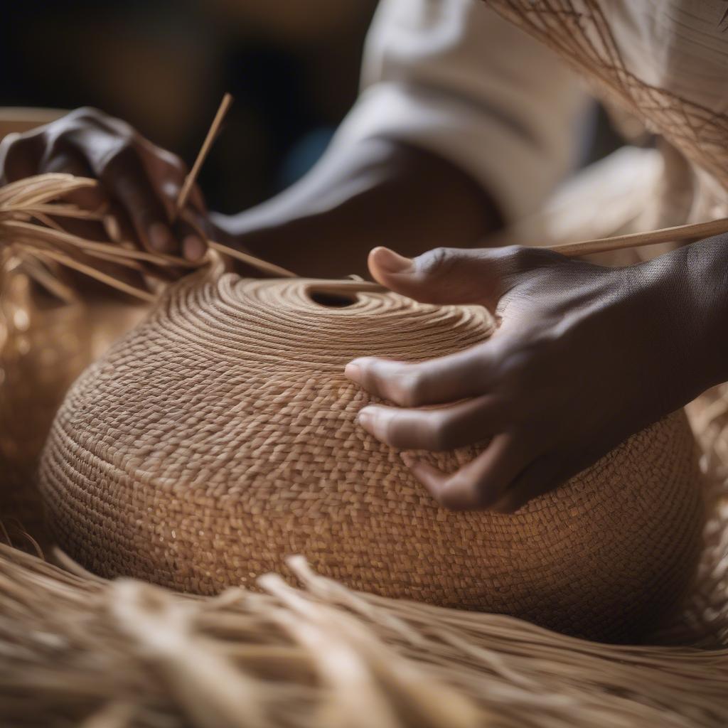 Woven Straw Bag Craftsmanship in South Africa