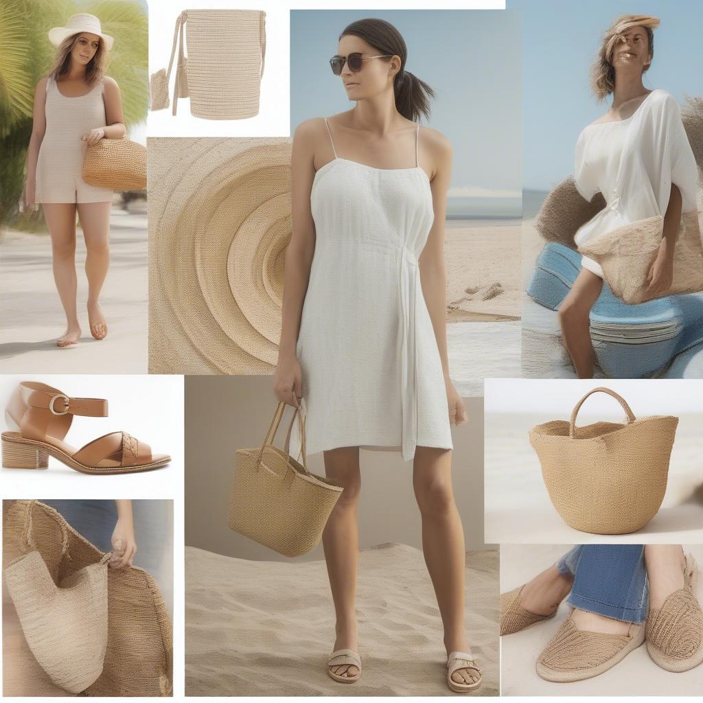 Outfit Ideas with Woven Straw Bucket Bags