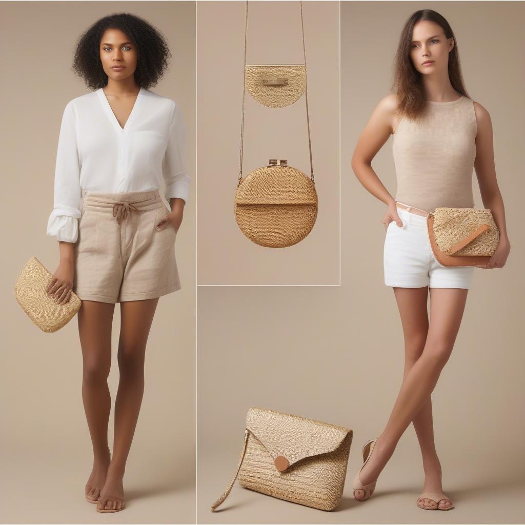 Woven Straw Clutch Bag Outfit Ideas