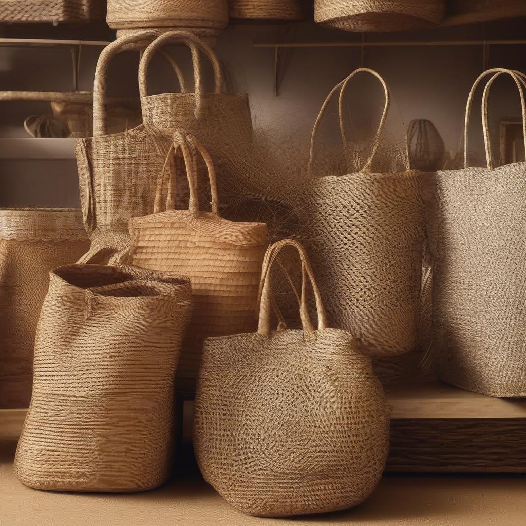 Comparison of Woven Straw, Wicker, and Rattan Bags