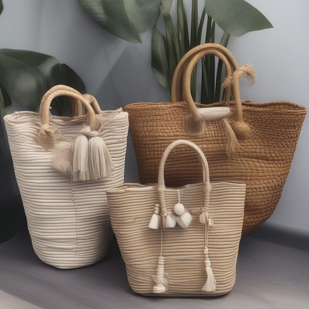 Variety of Woven Summer Tote Bags