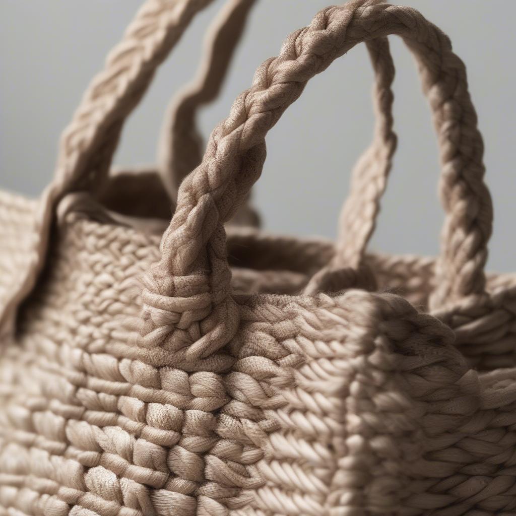 Close-up of Woven Tote Bag Details