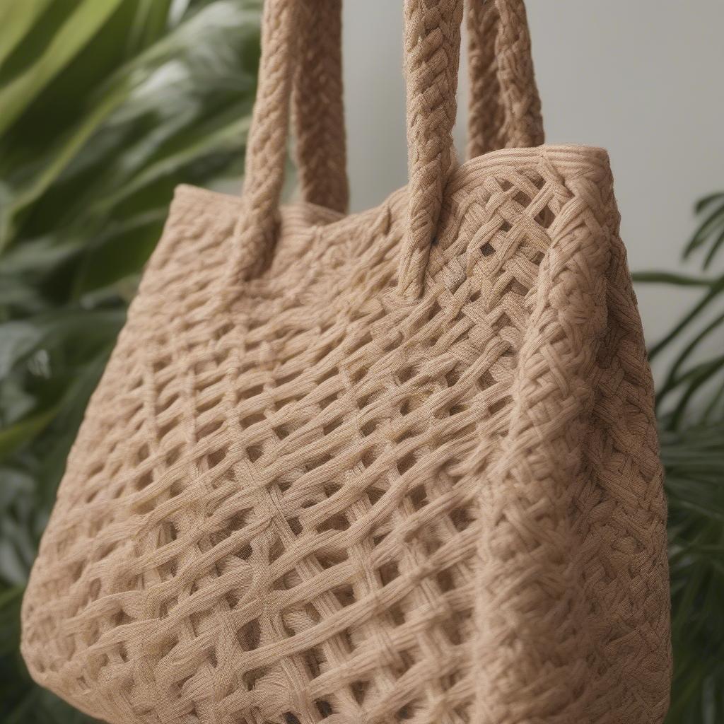 Woven Tote Bag with Natural Fibers