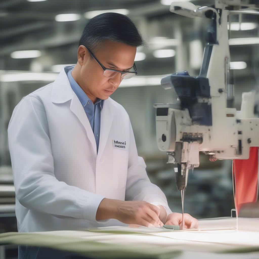 Quality control inspection of woven tote bags