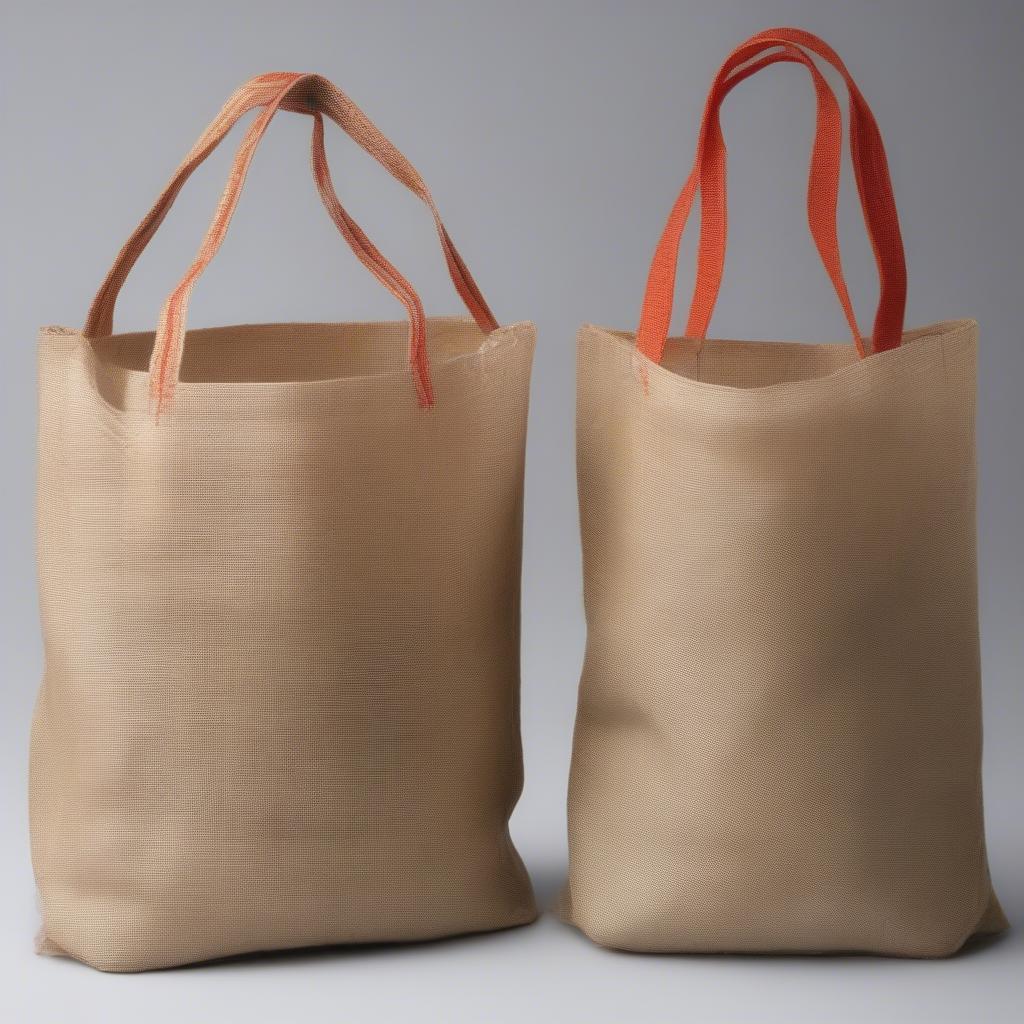 Woven vs. Non-Woven Bags: A visual comparison showing the interwoven structure of a woven bag (e.g., jute) and the sheet-like structure of a non-woven bag (e.g., polypropylene).