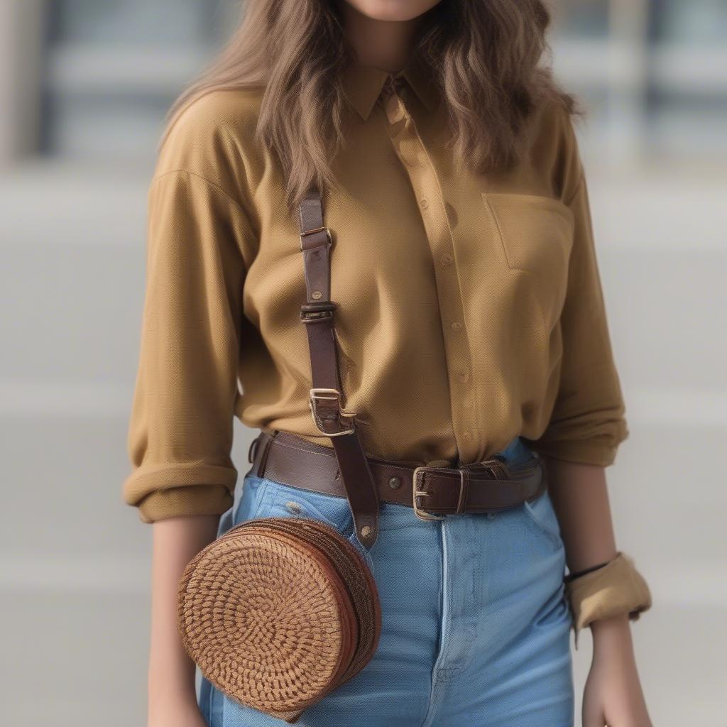 Outfit Ideas Featuring Woven Waist Bags