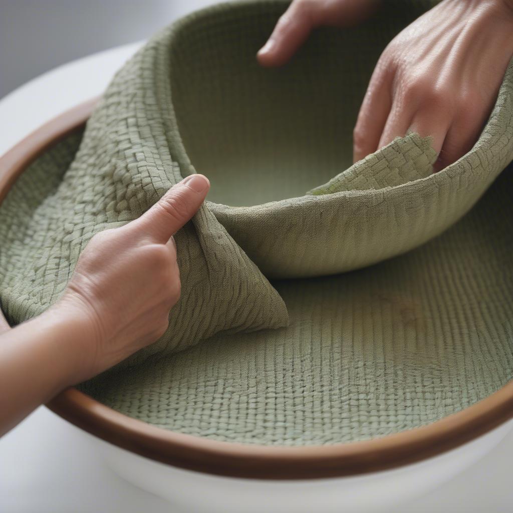 Cleaning and caring for the WS George Green basket weave serving bowl to maintain its beauty and longevity.