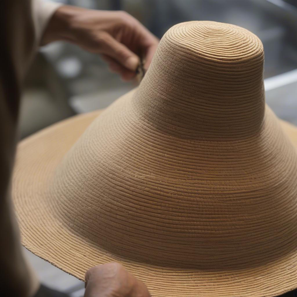 Artisan crafting a Wyeth bucket hat