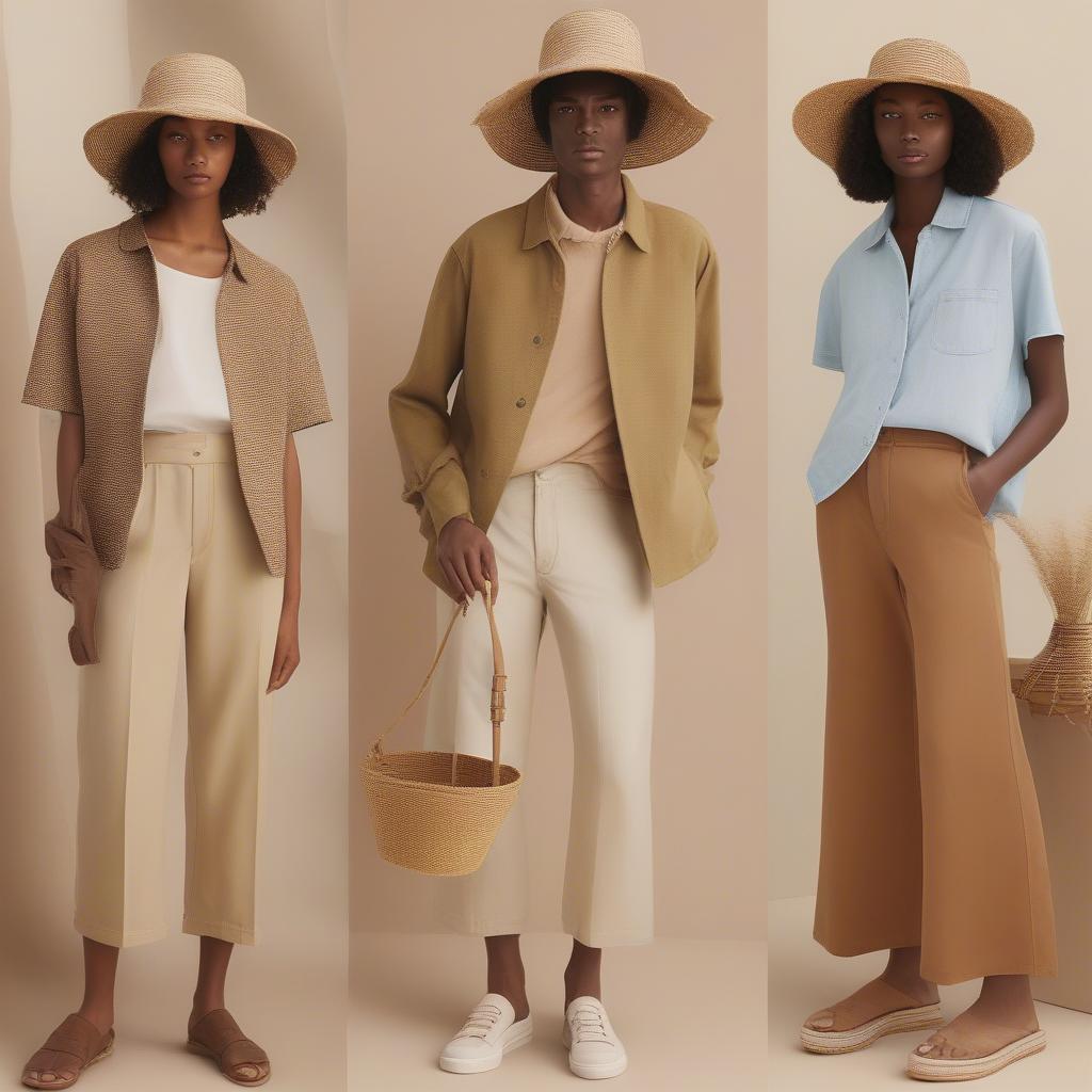 Different outfit ideas featuring the Wyeth bucket hat