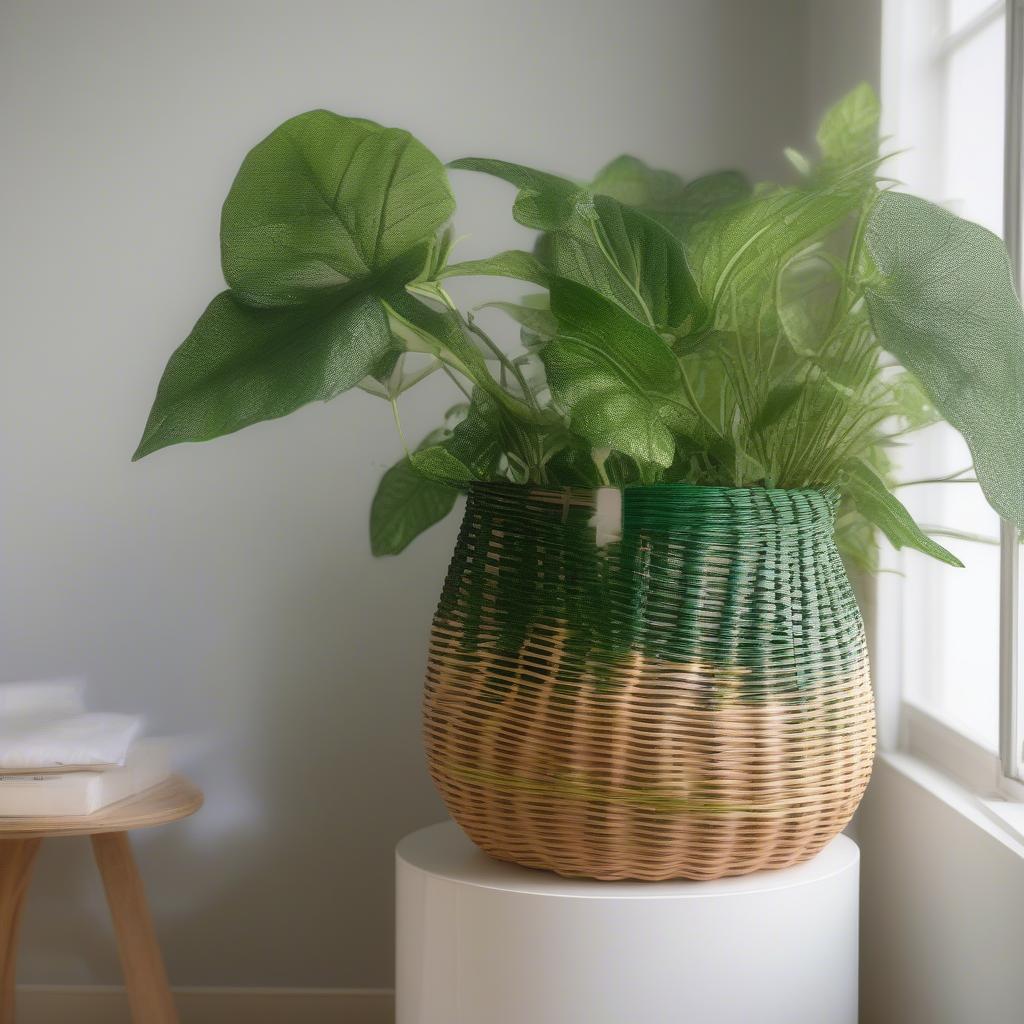 Y-Weave Basket Used as a Planter