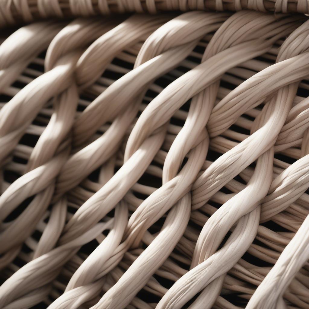 Close-up view of the y-weave pattern on a storage basket