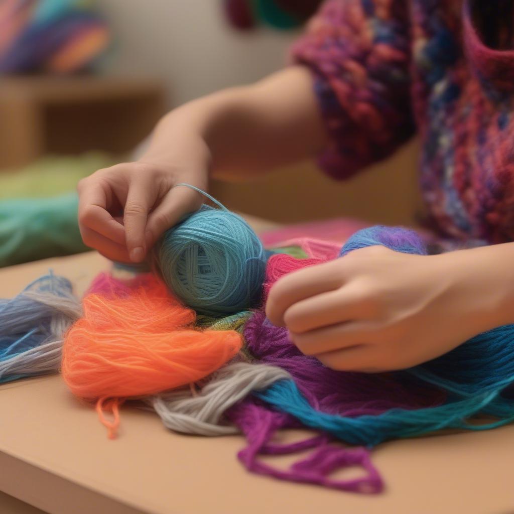 Yarn Basket Weaving Activity for Preschool Children