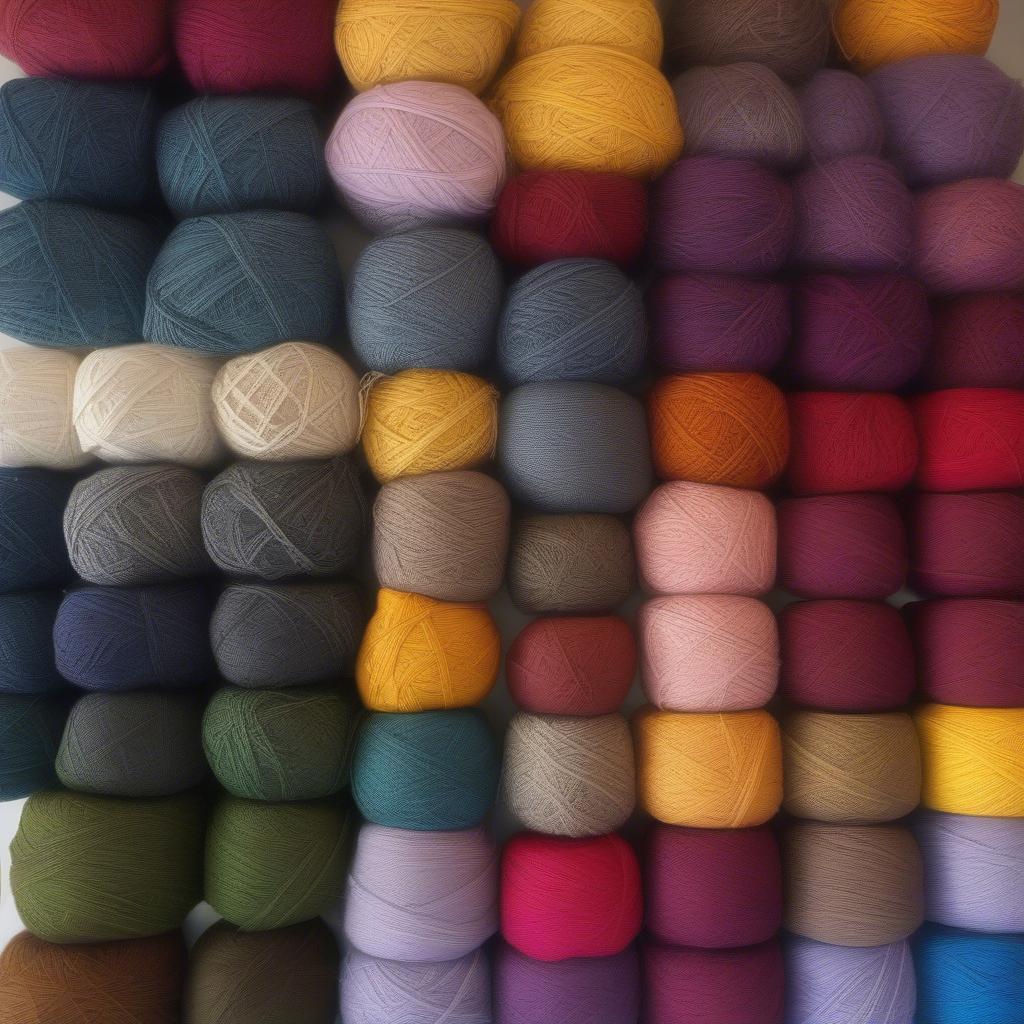 Various yarn options suitable for a basket weave knit blanket project.