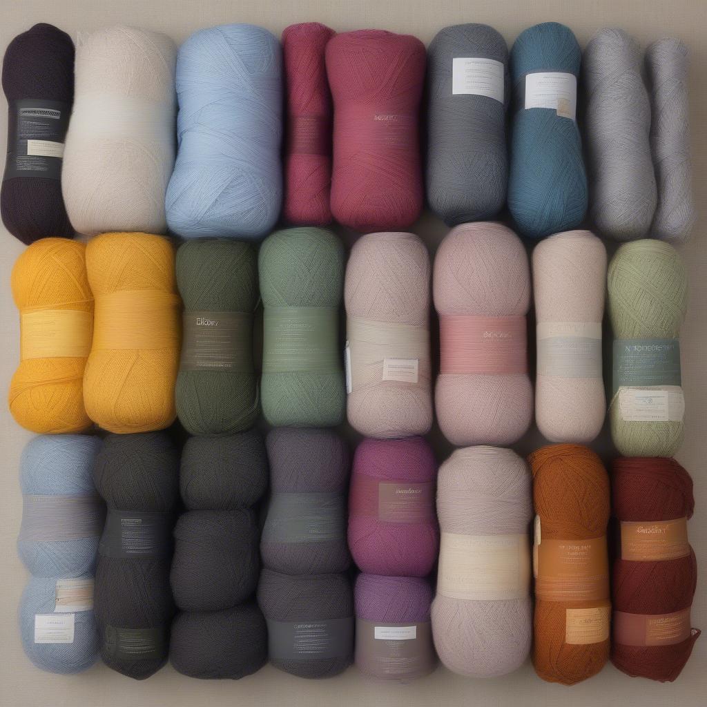 Various yarn options suitable for a baby blanket, showcasing different textures and colors.