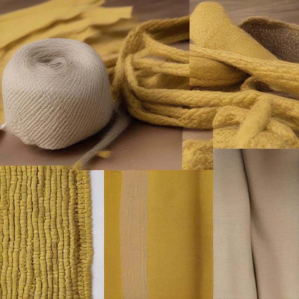 Yellow Chunky Weave Table Runner Materials