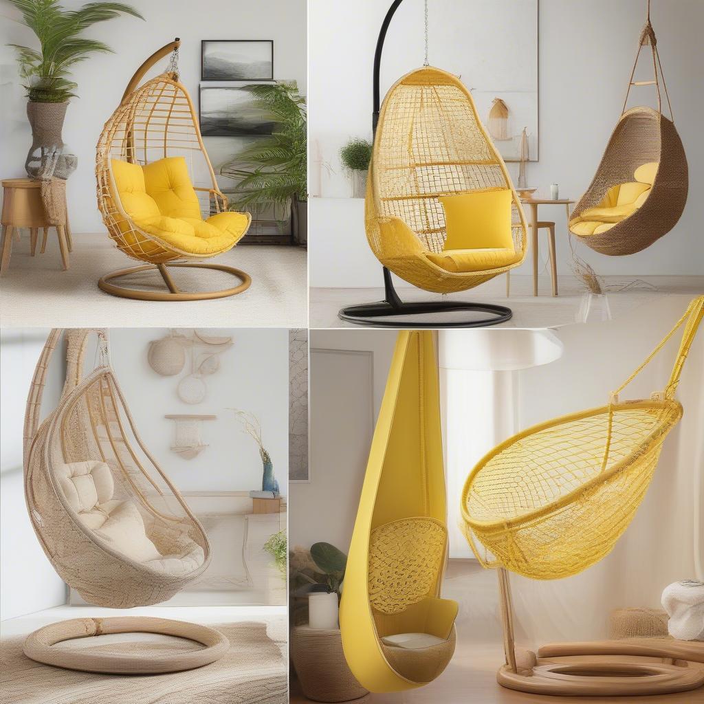 Different Styles of Yellow Hammock Weave Chairs