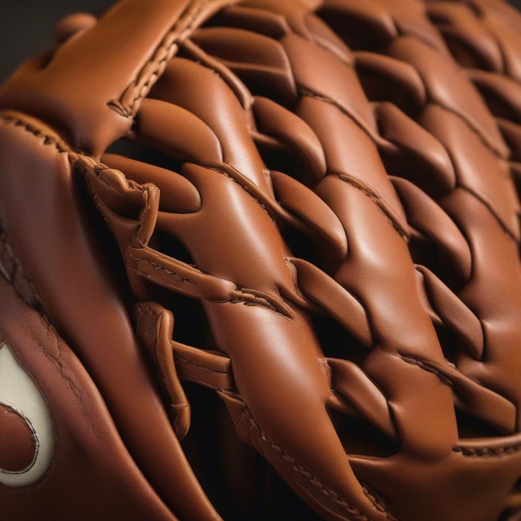 Youth Baseball Glove Basket Weave Close Up