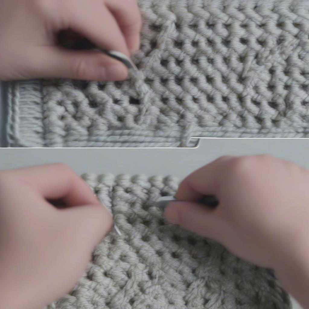 Screenshot of a YouTube tutorial demonstrating the basket weave crochet stitch.