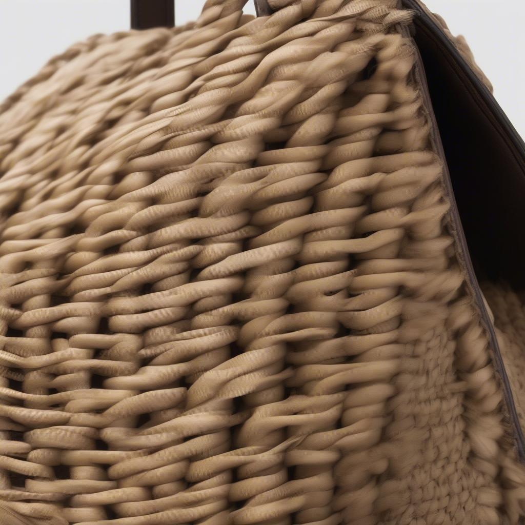 YSL Woven Bag with Raffia and Leather Details