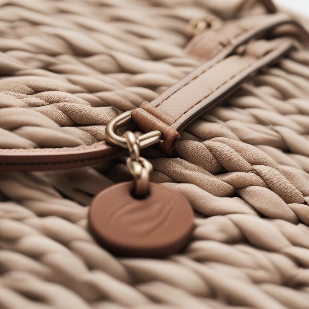 Close Up of Zara Woven Crossbody Bag Details