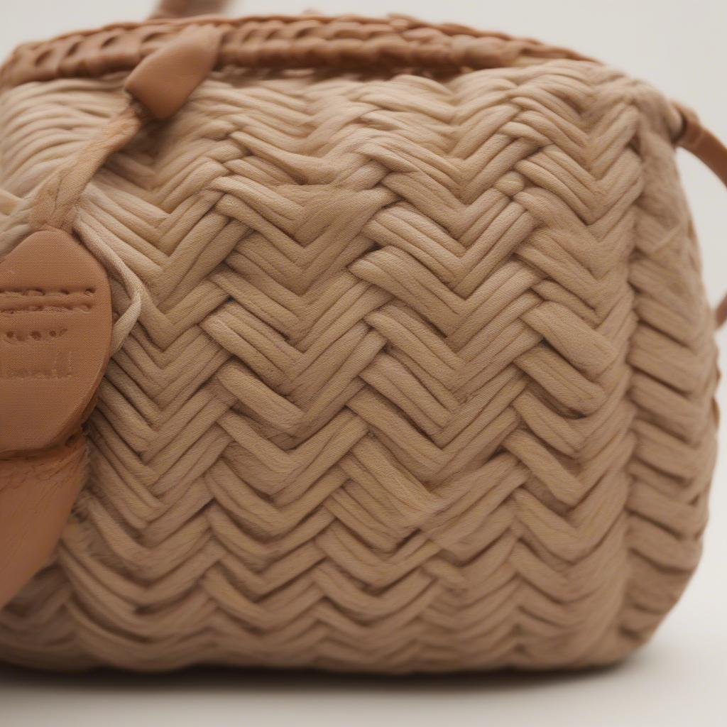 Zara Woven Crossbody Bag Natural Fiber