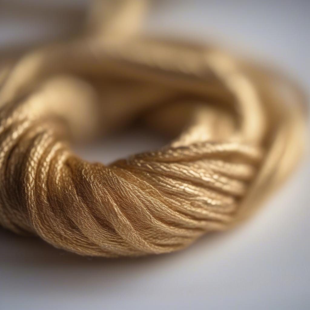 Close-up of Gold Zari Thread