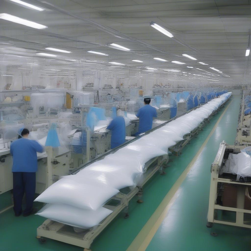 Zipper Non-Woven Pillow Carrier Bag Factory Production Line