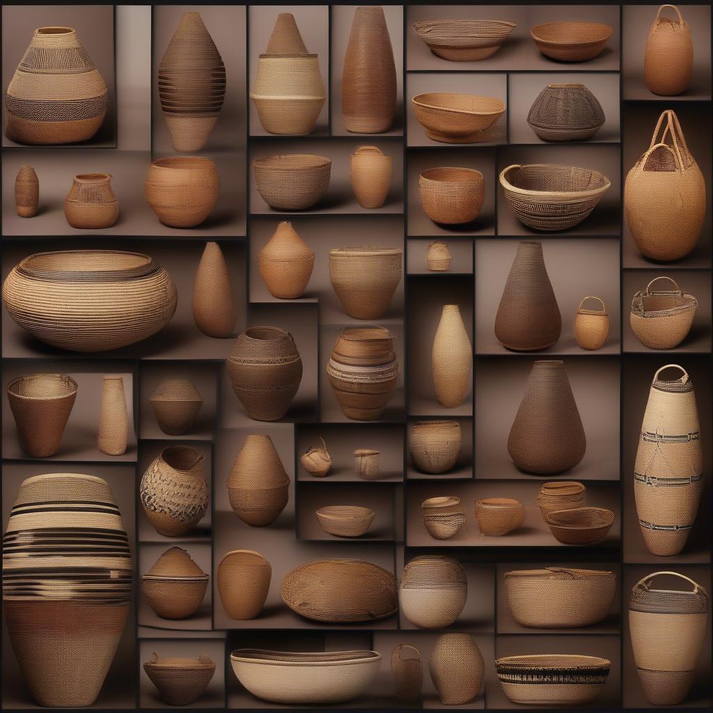 Variety of Zulu Baskets - Shapes and Sizes